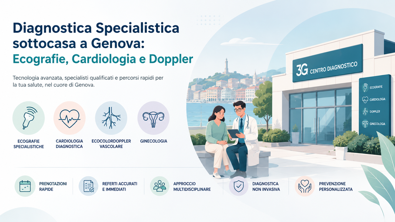 Diagnostica specialistica sottocasa a Genova: ecografie, cardiologia e doppler