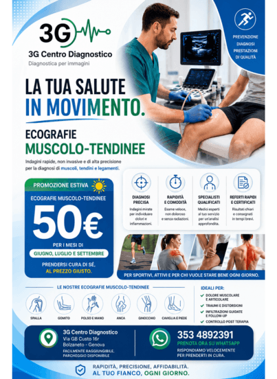 Promozione Estiva: Ecografie Muscolo-Tendinee